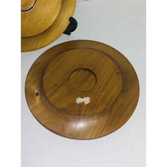 2 Vtg Spoldzielnia Rzemieslnicza Hand Carved Wooden Hanging Plates 8.5" Poland - Picture 7 of 11